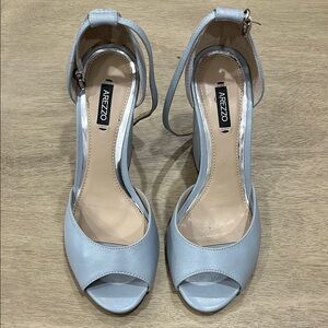 Women's Light Blue Peep Toe Heels